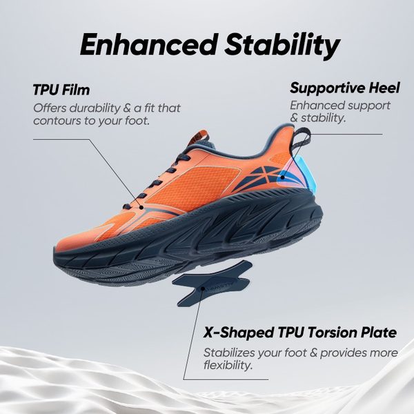 [ALLSWIFIT 1.0] Men's Comfortable Athleisure Sneakers - ORANGE/NAVY BLUE - 5